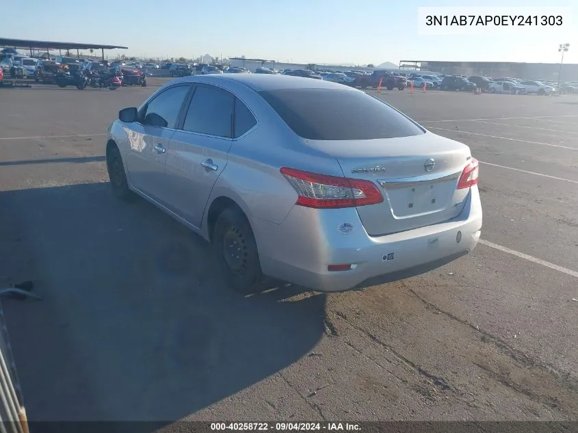 3N1AB7AP0EY241303 2014 Nissan Sentra S/Sv/Sr/Sl