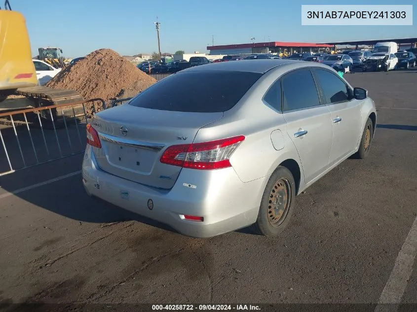 2014 Nissan Sentra S/Sv/Sr/Sl VIN: 3N1AB7AP0EY241303 Lot: 40258722