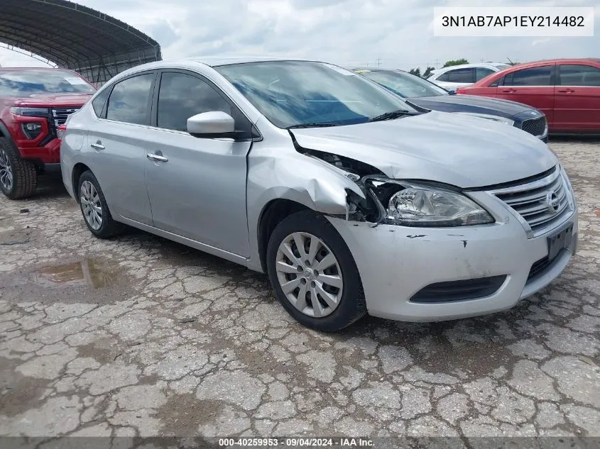 2014 Nissan Sentra S VIN: 3N1AB7AP1EY214482 Lot: 40259953