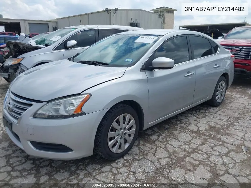 2014 Nissan Sentra S VIN: 3N1AB7AP1EY214482 Lot: 40259953