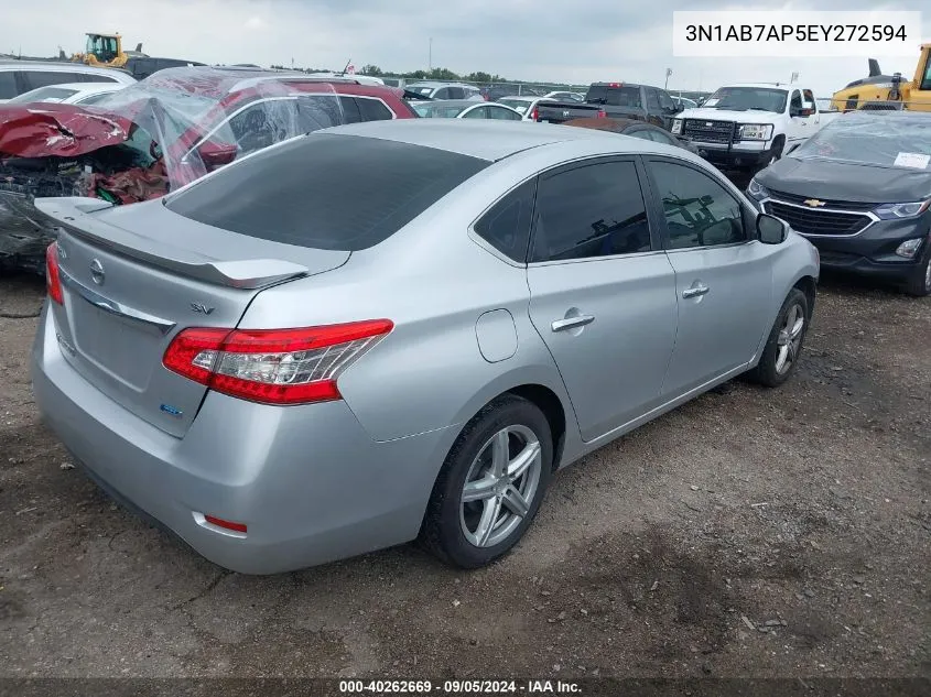 2014 Nissan Sentra S/Sv/Sr/Sl VIN: 3N1AB7AP5EY272594 Lot: 40262669