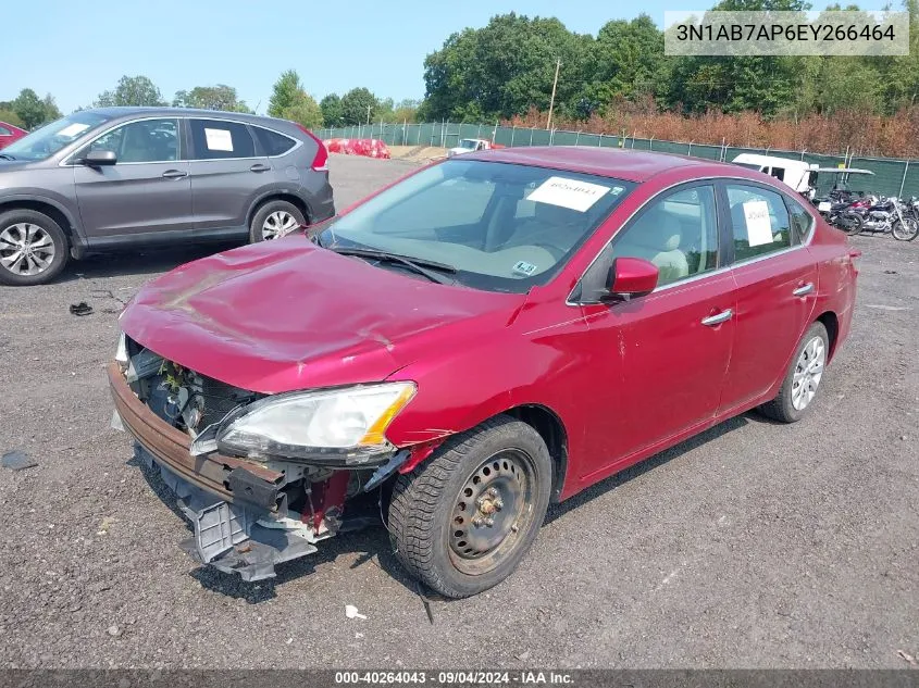 2014 Nissan Sentra Sv VIN: 3N1AB7AP6EY266464 Lot: 40264043