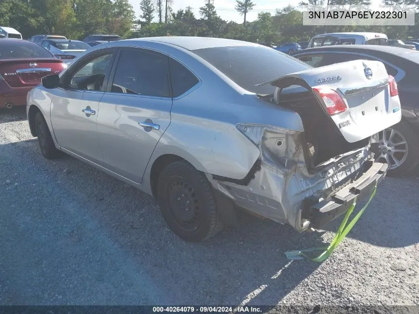 2014 Nissan Sentra S/Sv/Sr/Sl VIN: 3N1AB7AP6EY232301 Lot: 40264079