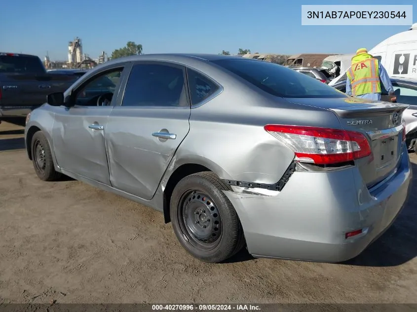 2014 Nissan Sentra Fe+ S VIN: 3N1AB7AP0EY230544 Lot: 40270996