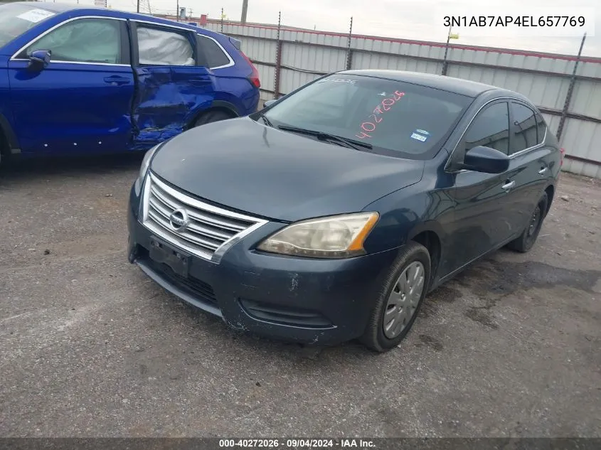 2014 Nissan Sentra Sv VIN: 3N1AB7AP4EL657769 Lot: 40272026