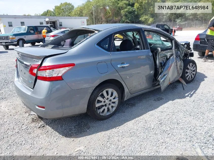 2014 Nissan Sentra Fe+ Sv VIN: 3N1AB7AP7EL648984 Lot: 40276911