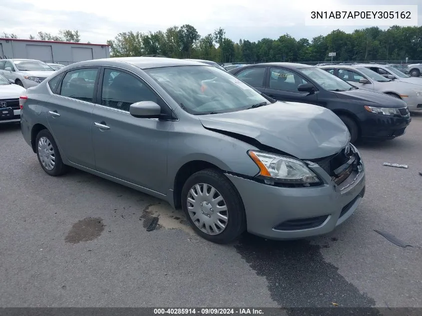 2014 Nissan Sentra Sv VIN: 3N1AB7AP0EY305162 Lot: 40285914