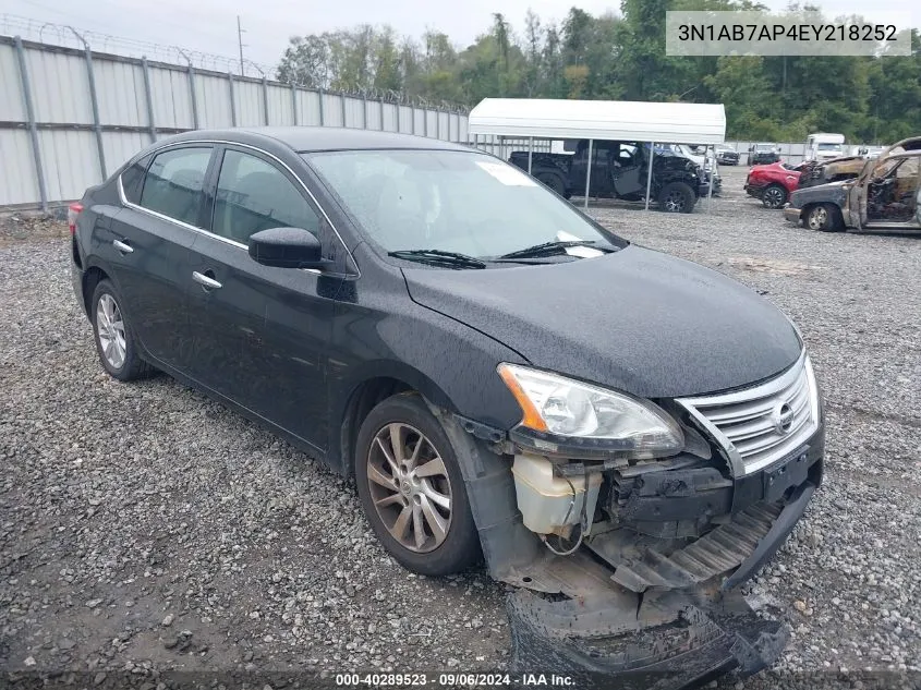 3N1AB7AP4EY218252 2014 Nissan Sentra Sv