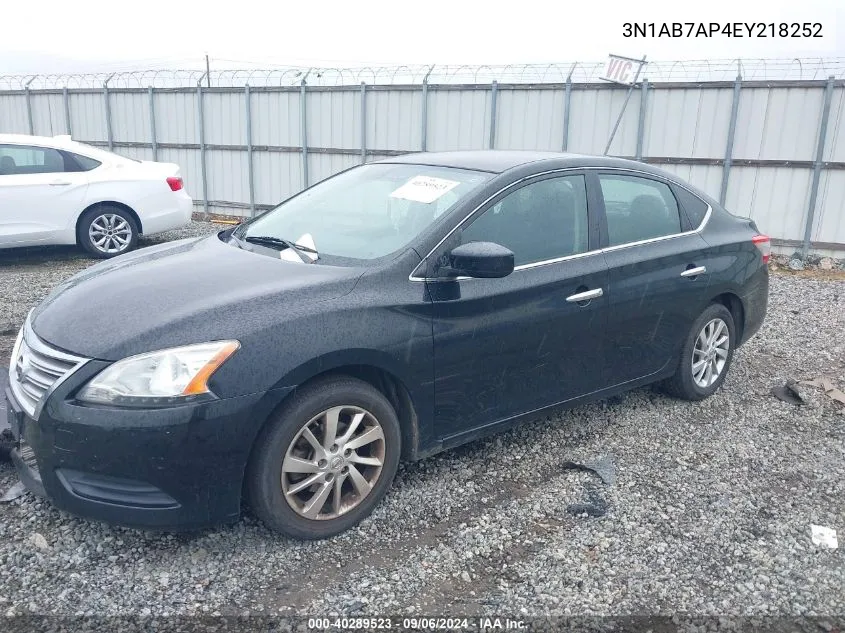 3N1AB7AP4EY218252 2014 Nissan Sentra Sv