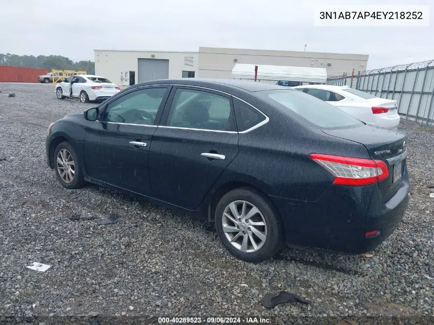 2014 Nissan Sentra Sv VIN: 3N1AB7AP4EY218252 Lot: 40289523