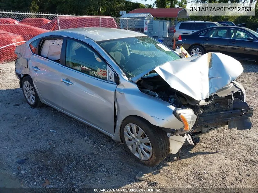 2014 Nissan Sentra Fe+ S/Fe+ Sv/S/Sl/Sr/Sv VIN: 3N1AB7AP0EY212853 Lot: 40297674