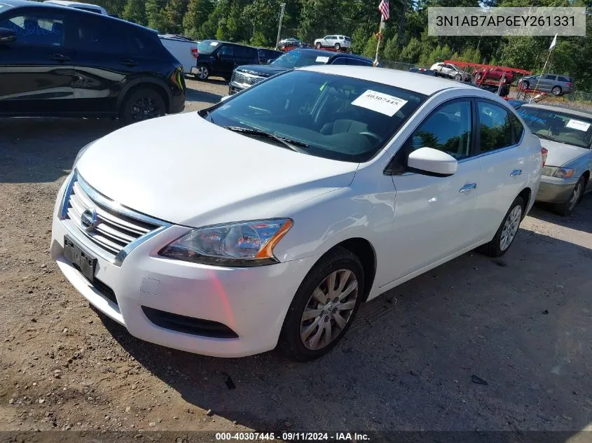 2014 Nissan Sentra Fe+ S/Fe+ Sv/S/Sl/Sr/Sv VIN: 3N1AB7AP6EY261331 Lot: 40307445