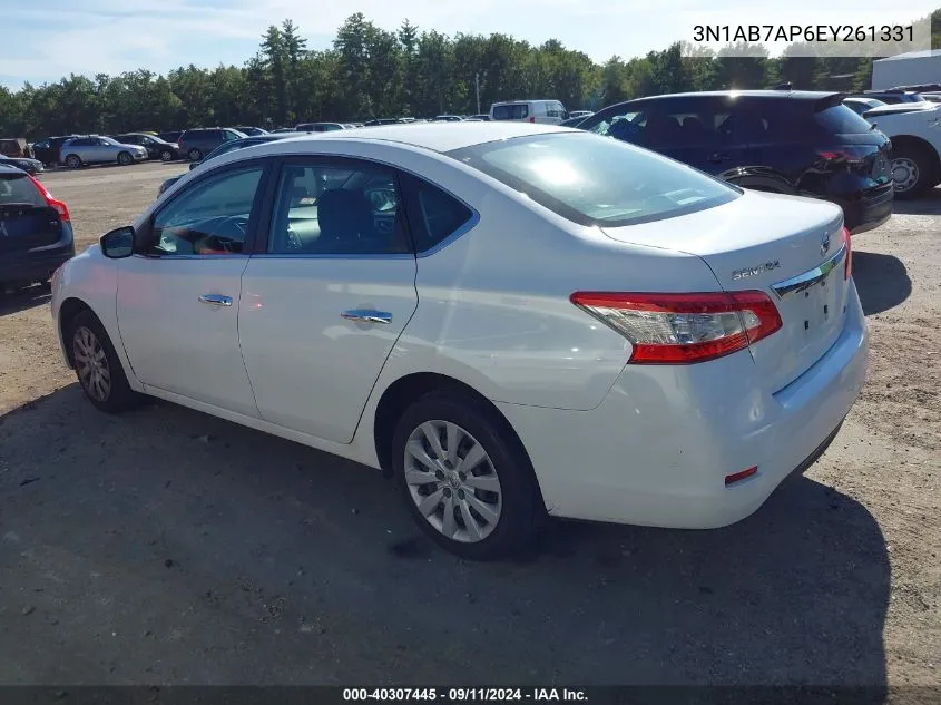 2014 Nissan Sentra Fe+ S/Fe+ Sv/S/Sl/Sr/Sv VIN: 3N1AB7AP6EY261331 Lot: 40307445