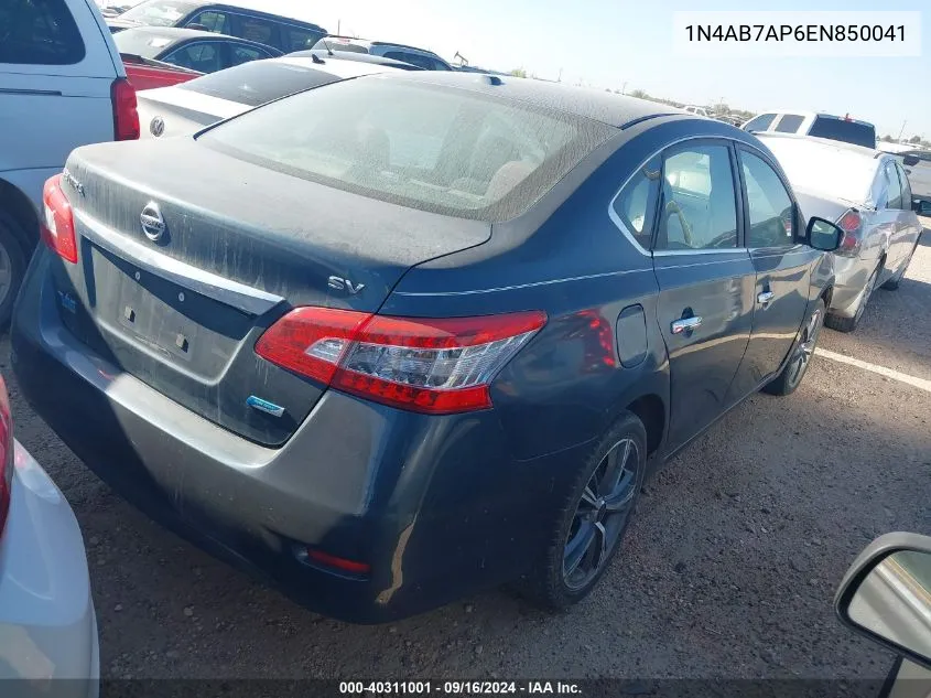 2014 Nissan Sentra Sv VIN: 1N4AB7AP6EN850041 Lot: 40311001