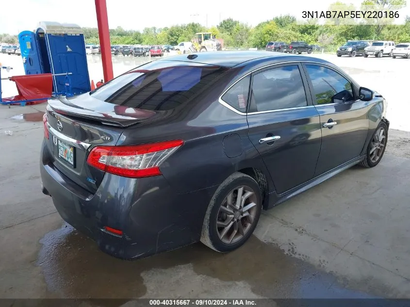 2014 Nissan Sentra Sr VIN: 3N1AB7AP5EY220186 Lot: 40315667