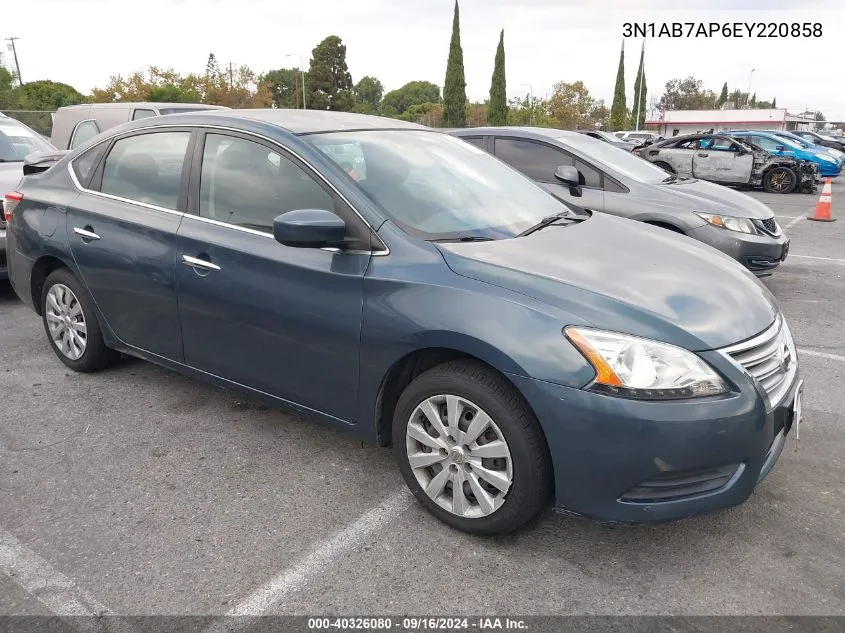 2014 Nissan Sentra Sv VIN: 3N1AB7AP6EY220858 Lot: 40326080