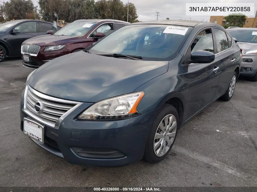 2014 Nissan Sentra Sv VIN: 3N1AB7AP6EY220858 Lot: 40326080