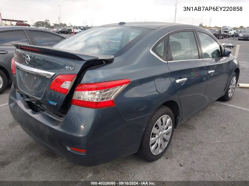 2014 Nissan Sentra Sv VIN: 3N1AB7AP6EY220858 Lot: 40326080