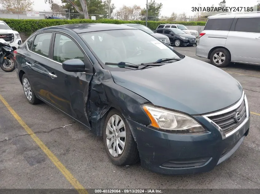 2014 Nissan Sentra S VIN: 3N1AB7AP6EY247185 Lot: 40329064