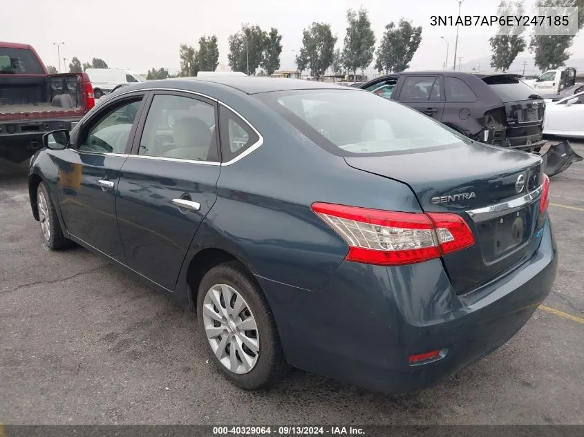 3N1AB7AP6EY247185 2014 Nissan Sentra S