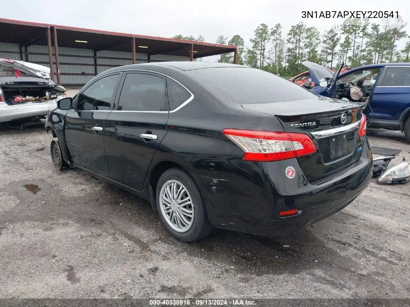 2014 Nissan Sentra S/Sv/Sr/Sl VIN: 3N1AB7APXEY220541 Lot: 40330916