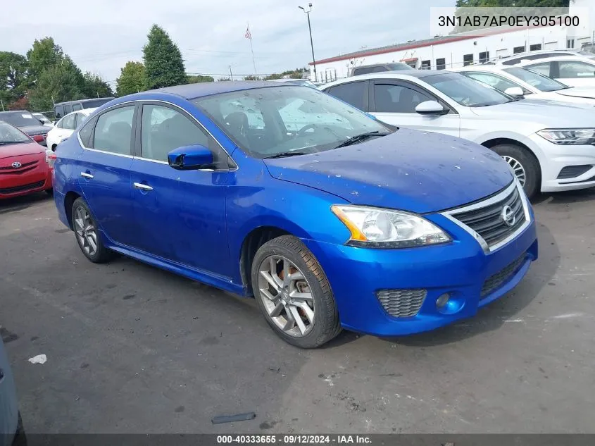 2014 Nissan Sentra Sr VIN: 3N1AB7AP0EY305100 Lot: 40333655