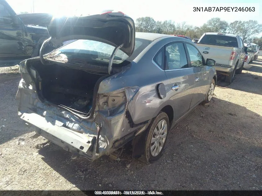 2014 Nissan Sentra Sv VIN: 3N1AB7AP9EY246063 Lot: 40338481