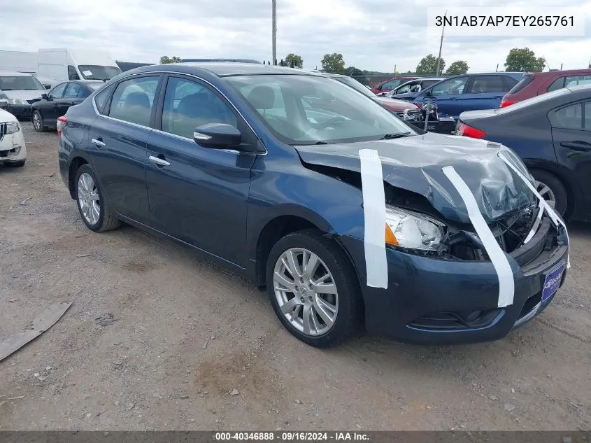 2014 Nissan Sentra Sl VIN: 3N1AB7AP7EY265761 Lot: 40346888