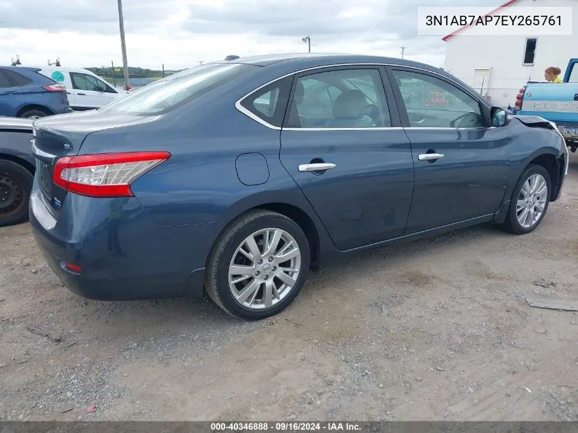 2014 Nissan Sentra Sl VIN: 3N1AB7AP7EY265761 Lot: 40346888