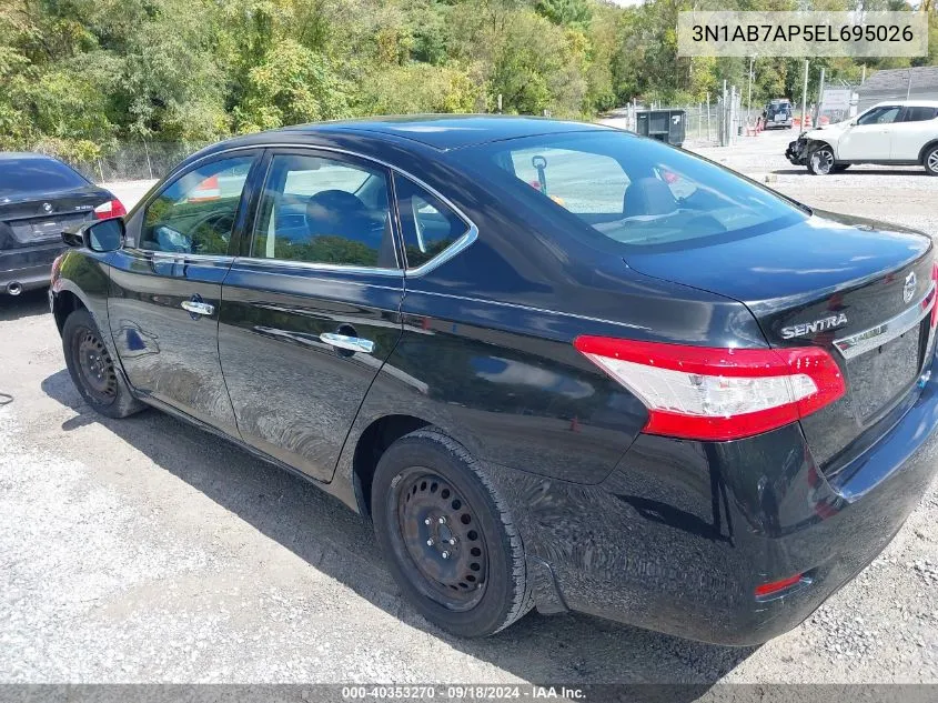 2014 Nissan Sentra Sv VIN: 3N1AB7AP5EL695026 Lot: 40353270