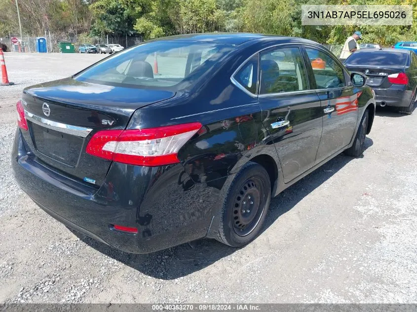 2014 Nissan Sentra Sv VIN: 3N1AB7AP5EL695026 Lot: 40353270