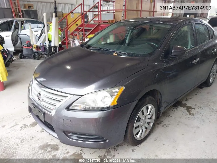 2014 Nissan Sentra Sv VIN: 3N1AB7AP7EY314909 Lot: 40357753