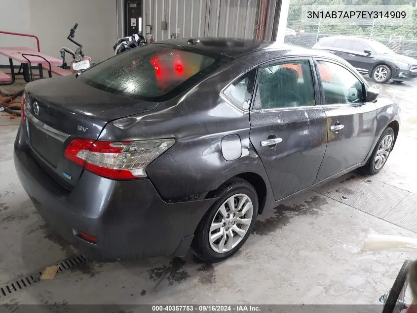 2014 Nissan Sentra Sv VIN: 3N1AB7AP7EY314909 Lot: 40357753