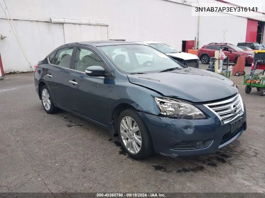 3N1AB7AP3EY316141 2014 Nissan Sentra Sl