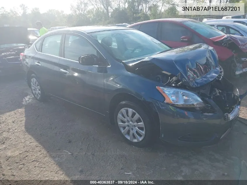 2014 Nissan Sentra S VIN: 3N1AB7AP1EL687201 Lot: 40363837