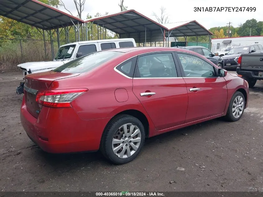 2014 Nissan Sentra S/Sv/Sr/Sl VIN: 3N1AB7AP7EY247499 Lot: 40365010