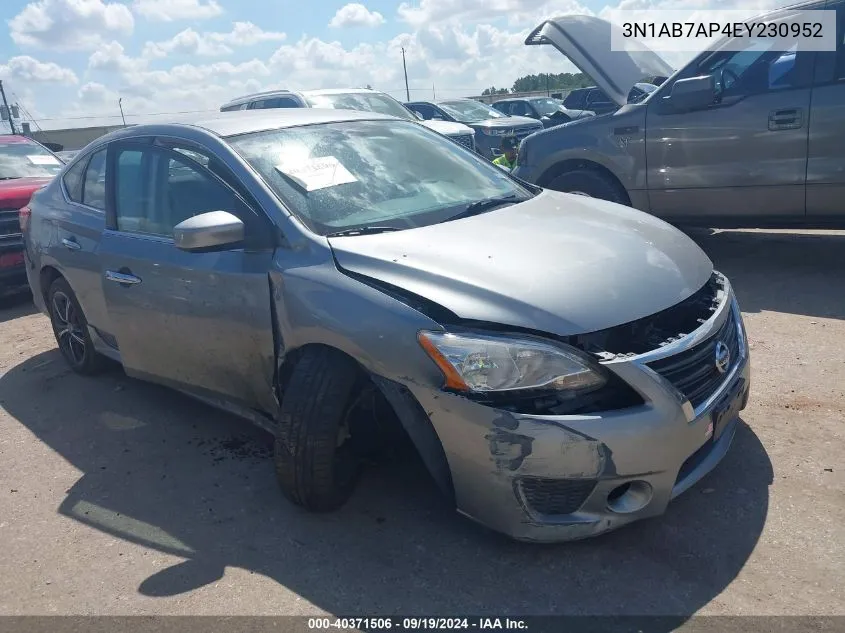 2014 Nissan Sentra Sr VIN: 3N1AB7AP4EY230952 Lot: 40371506