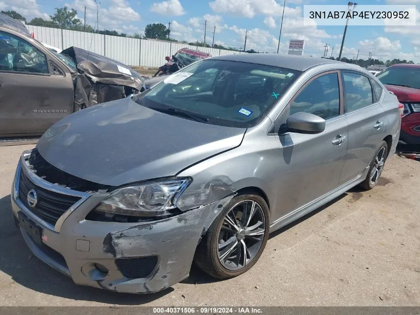 2014 Nissan Sentra Sr VIN: 3N1AB7AP4EY230952 Lot: 40371506