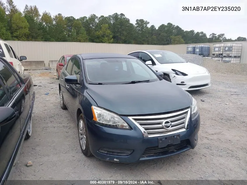 3N1AB7AP2EY235020 2014 Nissan Sentra Fe+ S/Fe+ Sv/S/Sl/Sr/Sv