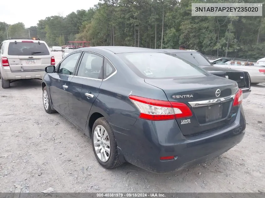 3N1AB7AP2EY235020 2014 Nissan Sentra Fe+ S/Fe+ Sv/S/Sl/Sr/Sv