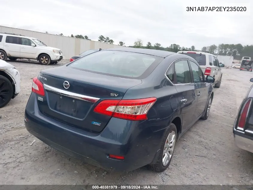 3N1AB7AP2EY235020 2014 Nissan Sentra Fe+ S/Fe+ Sv/S/Sl/Sr/Sv