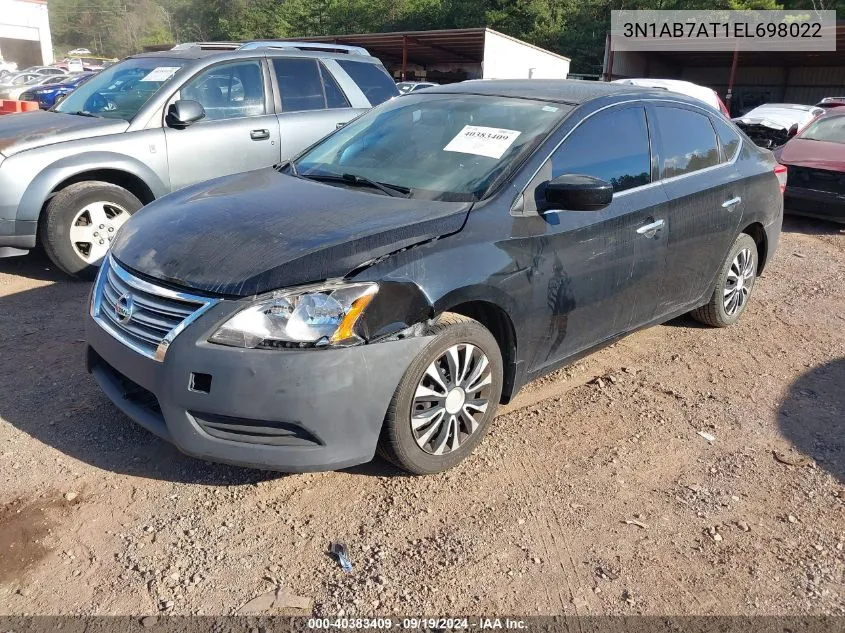 2014 Nissan Sentra VIN: 3N1AB7AT1EL698022 Lot: 40383409