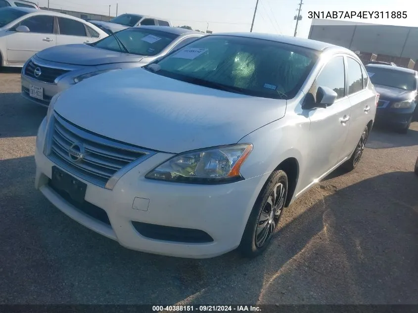 2014 Nissan Sentra S VIN: 3N1AB7AP4EY311885 Lot: 40388151