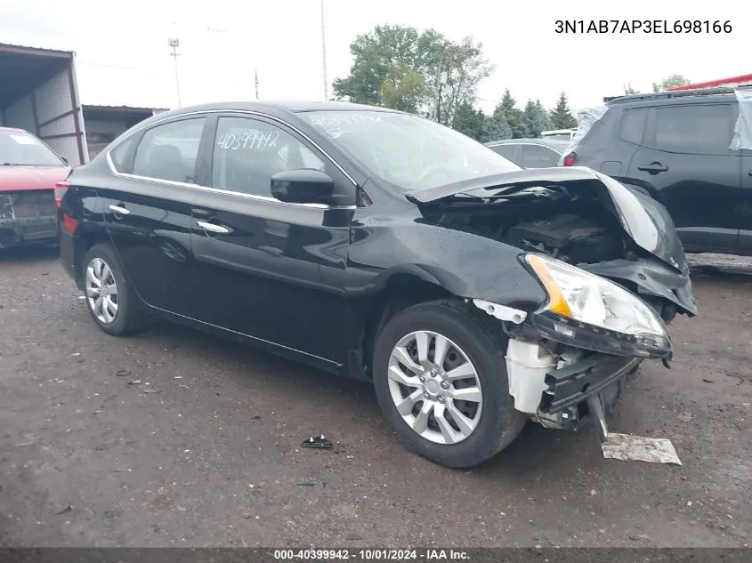 2014 Nissan Sentra S/Sv/Sr/Sl VIN: 3N1AB7AP3EL698166 Lot: 40399942