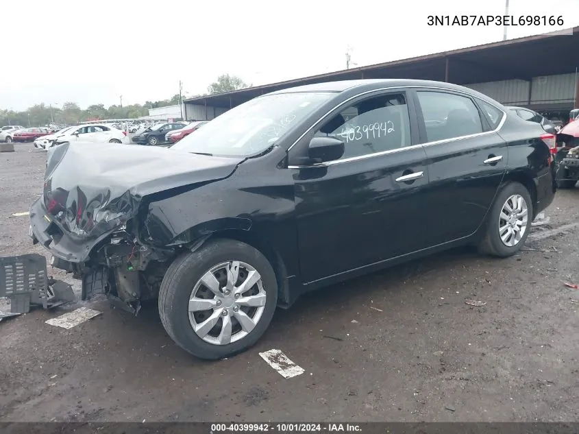 2014 Nissan Sentra S/Sv/Sr/Sl VIN: 3N1AB7AP3EL698166 Lot: 40399942