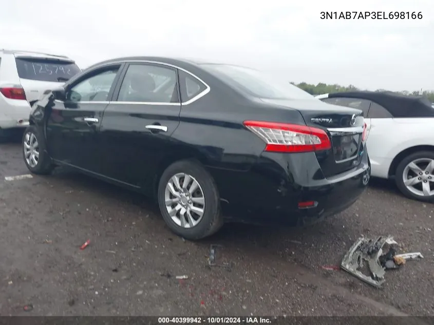 2014 Nissan Sentra S/Sv/Sr/Sl VIN: 3N1AB7AP3EL698166 Lot: 40399942