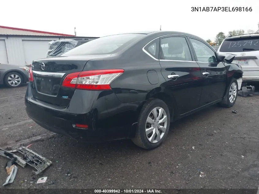 2014 Nissan Sentra S/Sv/Sr/Sl VIN: 3N1AB7AP3EL698166 Lot: 40399942