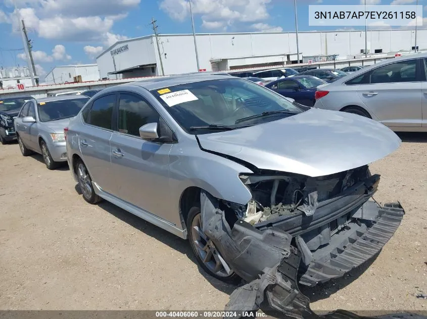 2014 Nissan Sentra Sr VIN: 3N1AB7AP7EY261158 Lot: 40406060