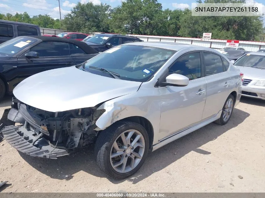 2014 Nissan Sentra Sr VIN: 3N1AB7AP7EY261158 Lot: 40406060