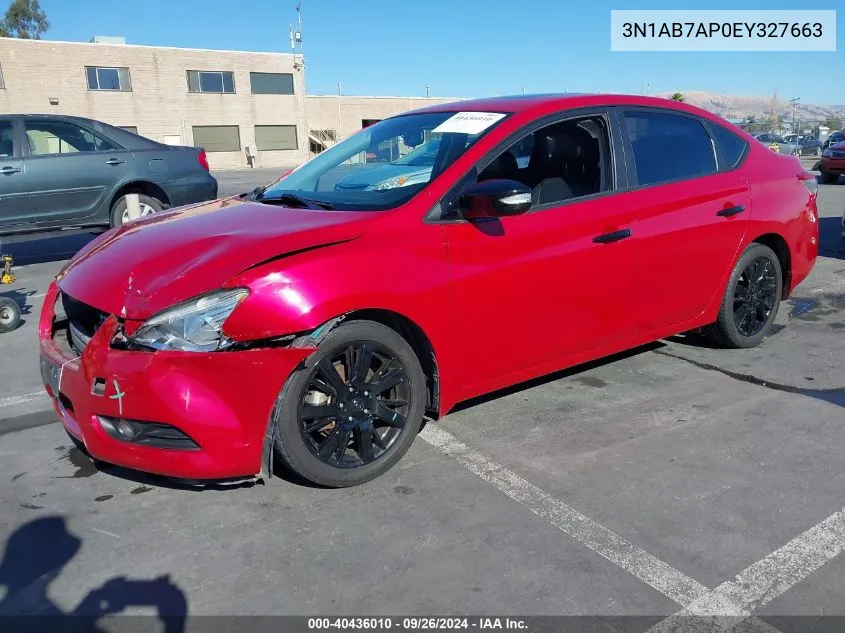 2014 Nissan Sentra Sl VIN: 3N1AB7AP0EY327663 Lot: 40436010